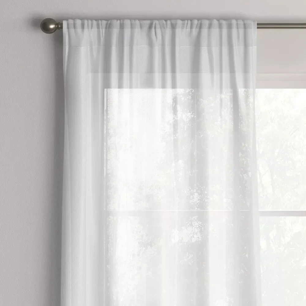 ⚡️1 pc Sheer Crinkle Window‎ Curtain Panel White - Room Essentials 40
